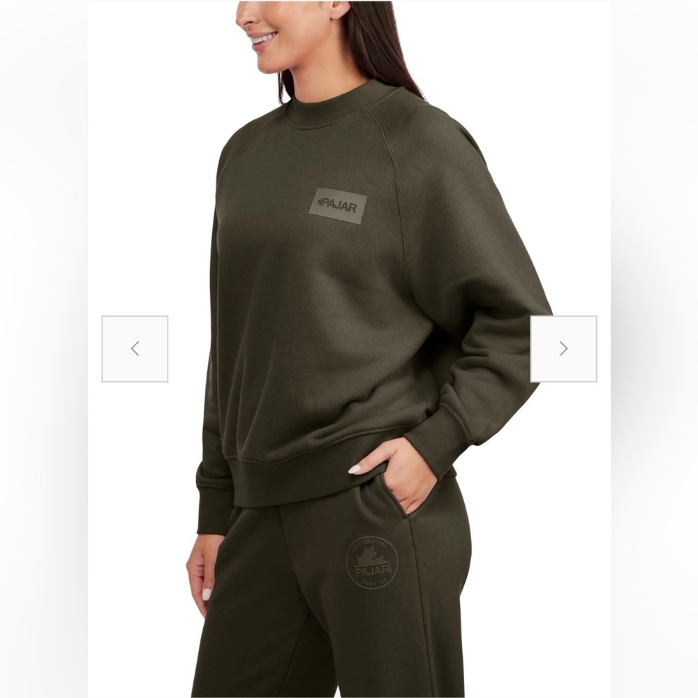 Pajar ATLIN WOMEN'S OVERSIZED FIT CREW SWEATSHIRT Size S Olive